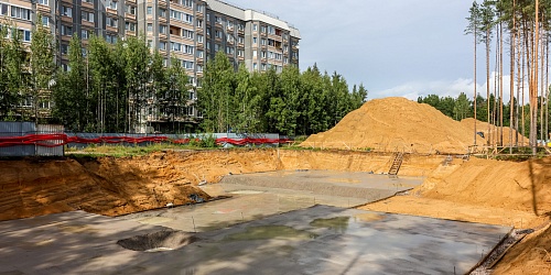 Завершение работ по устройству бетонной подготовки под фундаментную плиту, 6 корпуса – 2 очередь