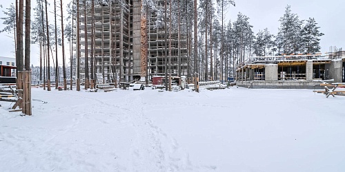 Общий вид на строительство 2-й очереди строительства. Корпуса 5-9, встроенный ДОУ на 60 мест