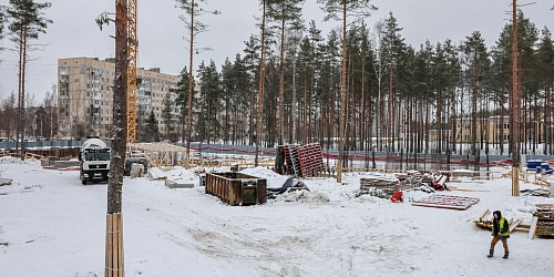 Общий вид на строительную площадку 1 очереди