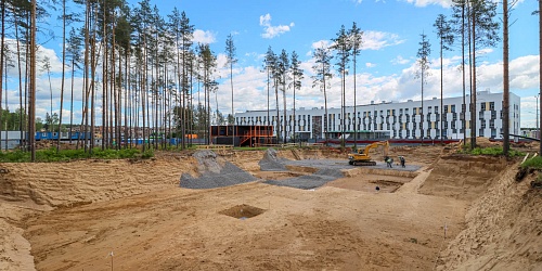 Устройство щебеночного основания под фундаментную плиту 5 корпуса – 2 очередь