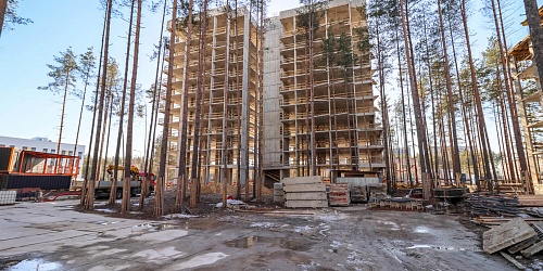 Выполненные работ по устройству монолитного каркаса здания. Корпус 5