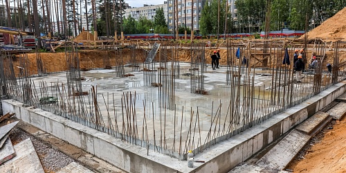 Завершение работ по устройству фундаментной плиты, 7 корпуса – 2 очередь
