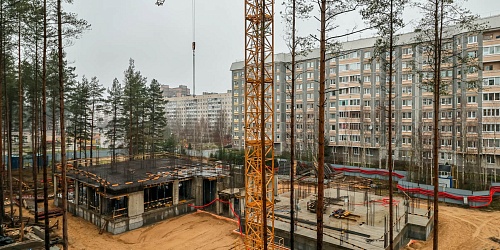 Выполнение работ по устройству вертикальных монолитных конструкций 1-го этажа, плиты перекрытия 1-го этажа, 6 корпуса