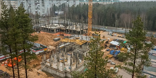 Выполнение работ по устройству вертикальных конструкций 1-го этажа, плиты перекрытия 1-го этажа, 8 корпуса