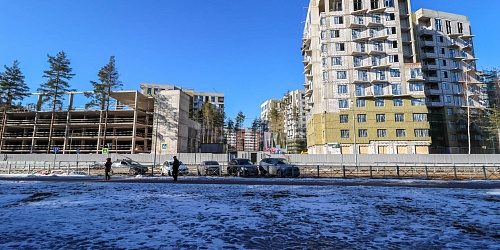 Общий вид на строительство 1-й очереди. Корпусы 1,2,3,4