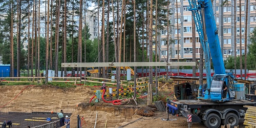 Армирование и устройство опалубки фундаментной плиты, 5 корпуса – 2 очередь