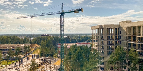 Общий вид на строительство 1-4 корпуса и паркинга – 1 очередь